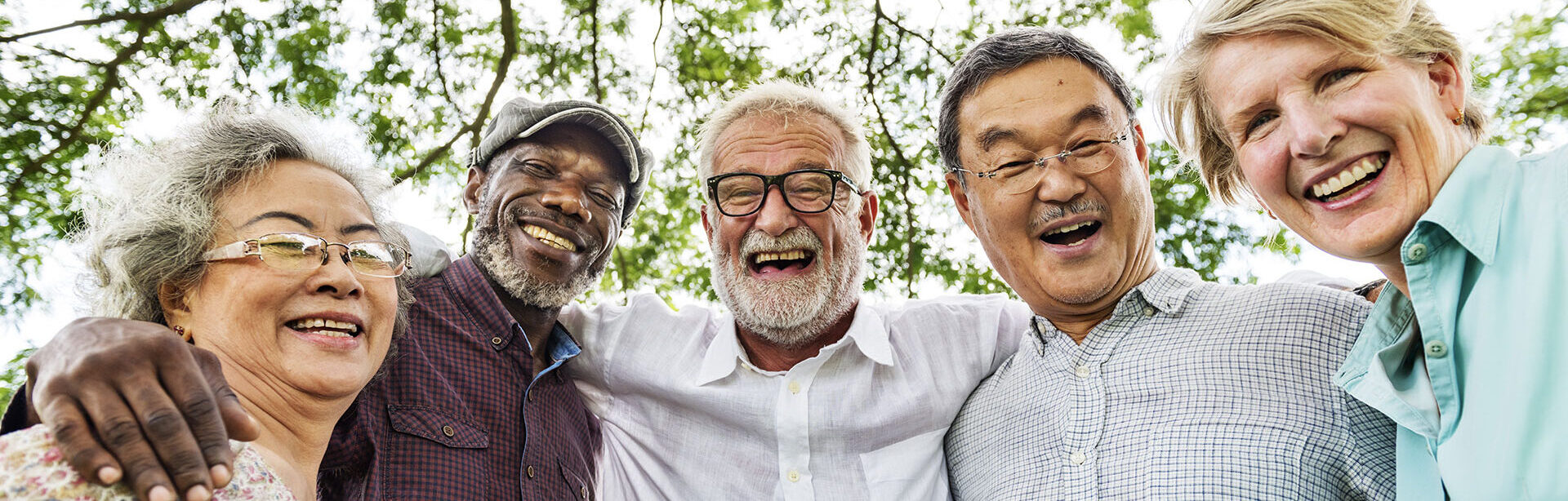 happy group of elderly